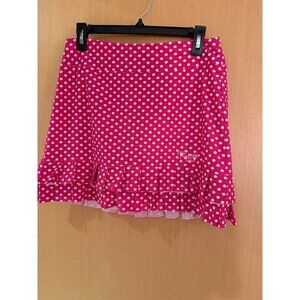 Tzu Tzu Womens Size Medium Pink White Polka Dot Pull On Athletic Skort